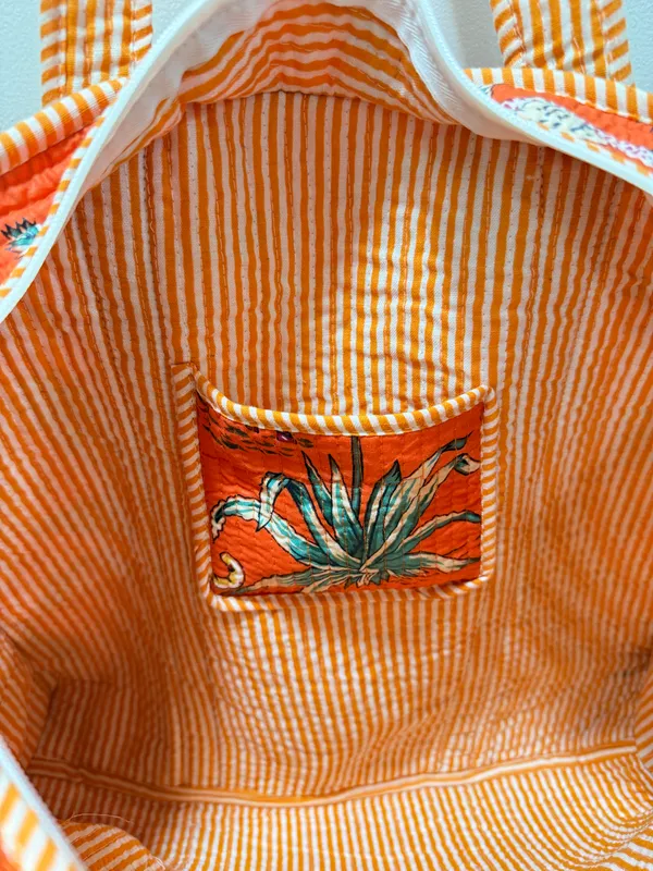Orange_Cotton_Premium_&_Elegant_Exotic_Animal_Print_Quilted_Tote_Bag_For_Women