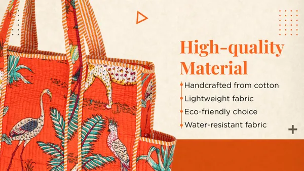 Orange_Cotton_Premium_&_Elegant_Exotic_Animal_Print_Quilted_Tote_Bag_For_Women