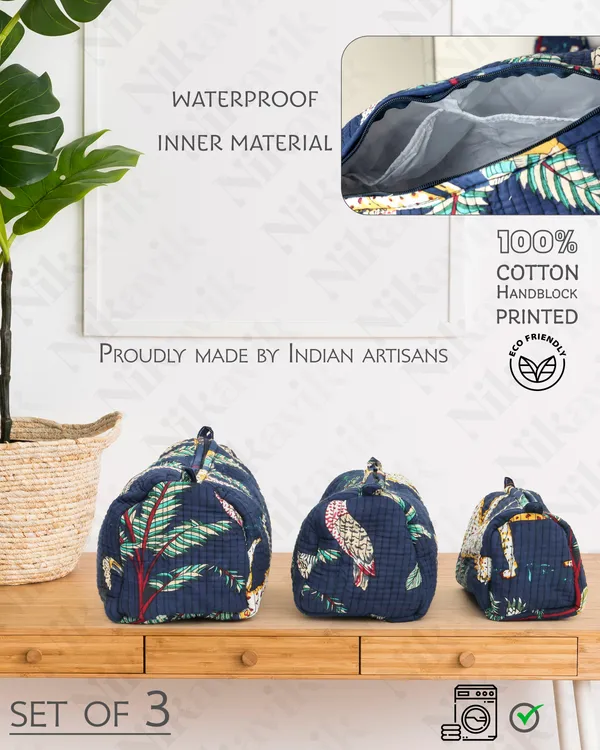 Navy_Blue(Safari)_Cotton_Premium_&_Elegant_Hand_Block_Print_Quilted_Tote_Bag_With_3_Pouches_Set_For_Women_(Set_Of_4)