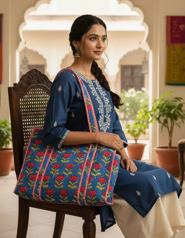 Blue_Red_Cotton_Premium_&_Elegant_Hand_Block_Print_Quilted_Tote_Bag_With_3_Pouches_Set_For_Women_(Set_Of_4)