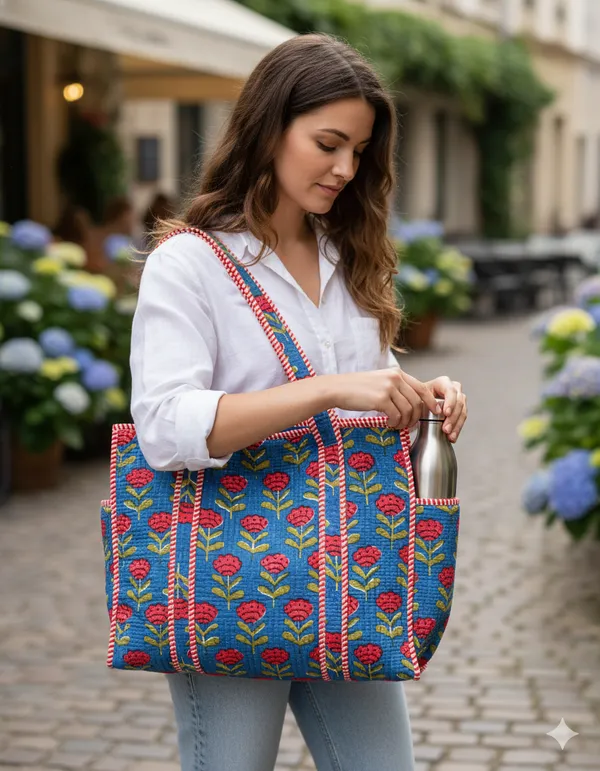 Blue_Red_Cotton_Premium_&_Elegant_Hand_Block_Print_Quilted_Tote_Bag_With_3_Pouches_Set_For_Women_(Set_Of_4)