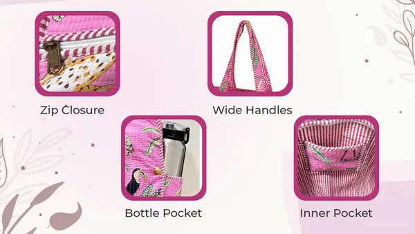 Light_Pink_Cotton_Premium_&_Elegant_Hand_Block_Print_Quilted_Tote_Bag_With_3_Pouches_Set_For_Women_(Set_Of_4)