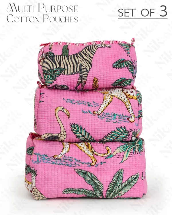 Light_Pink_Cotton_Premium_&_Elegant_Hand_Block_Print_Quilted_Tote_Bag_With_3_Pouches_Set_For_Women_(Set_Of_4)