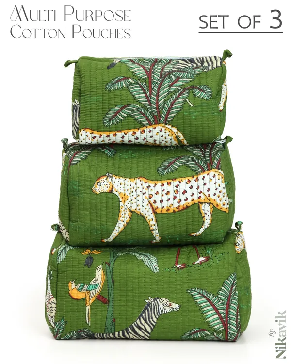 Green_Cotton_Premium_&_Elegant_Printed_Quilted_Cosmetic_Pouch_Set_For_Unisex_(Set_Of_3)