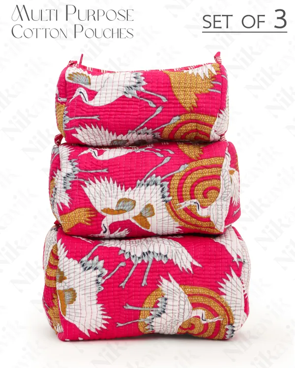 Pink_Cotton_Premium_&_Elegant_Printed_Quilted_Cosmetic_Pouch_Set_For_Unisex_(Set_Of_3)
