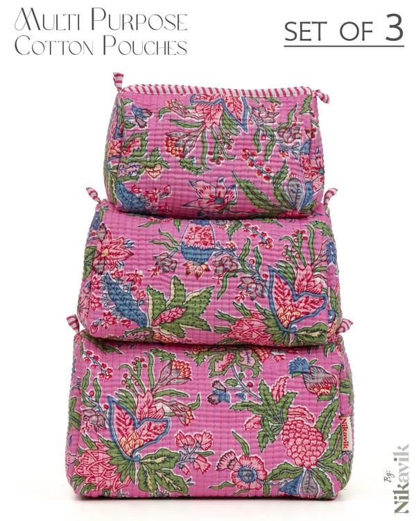 Pink_Multi_Cotton_Premium_&_Elegant_Printed_Quilted_Cosmetic_Pouch_Set_For_Unisex_(Set_Of_3)