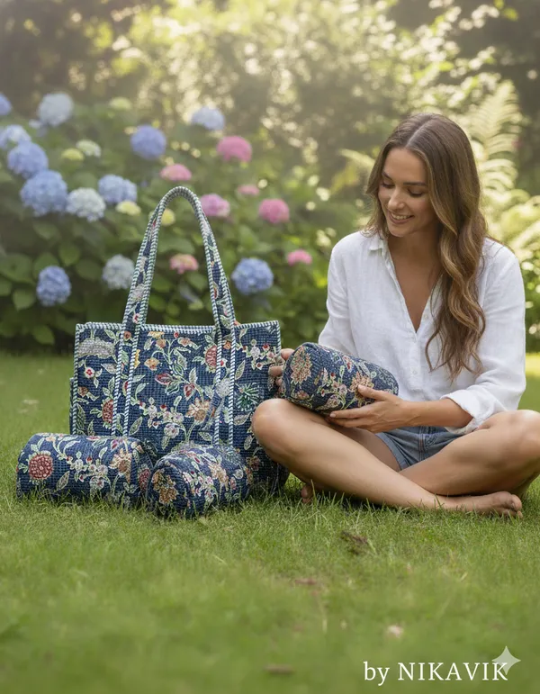 Blue_Multi__Cotton_Premium_&_Elegant_Hand_Block_Print_Quilted_Tote_Bag_With_3_Pouches_Set_For_Women_(Set_Of_4)