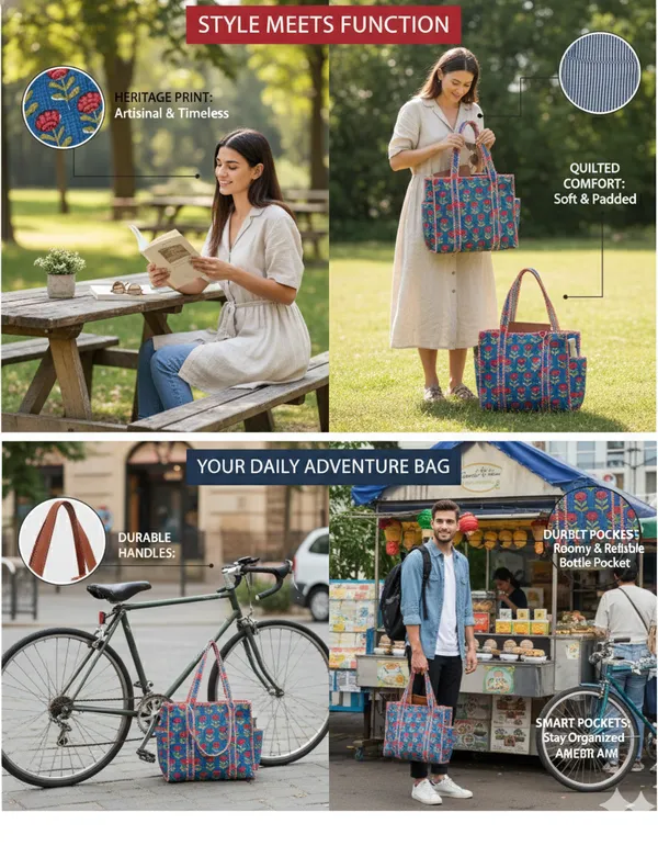 Blue_Red_Cotton_Premium_&_Elegant_Floral_Hand_Block_Print_Quilted_Tote_Bag_For_Women