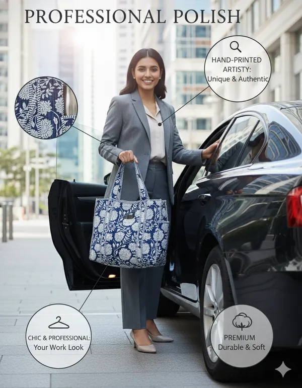 Navy_Blue_White_Cotton_Premium_&_Elegant_Floral_Hand_Block_Print_Quilted_Tote_Bag_For_Women