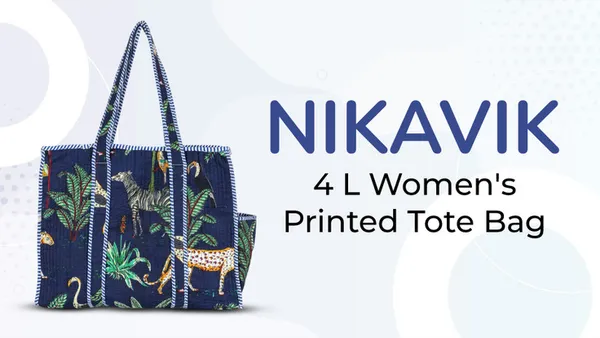 Navy_Blue(Safari)_Cotton_Premium_&_Elegant_Exotic_Animal_Print_Quilted_Tote_Bag_For_Women