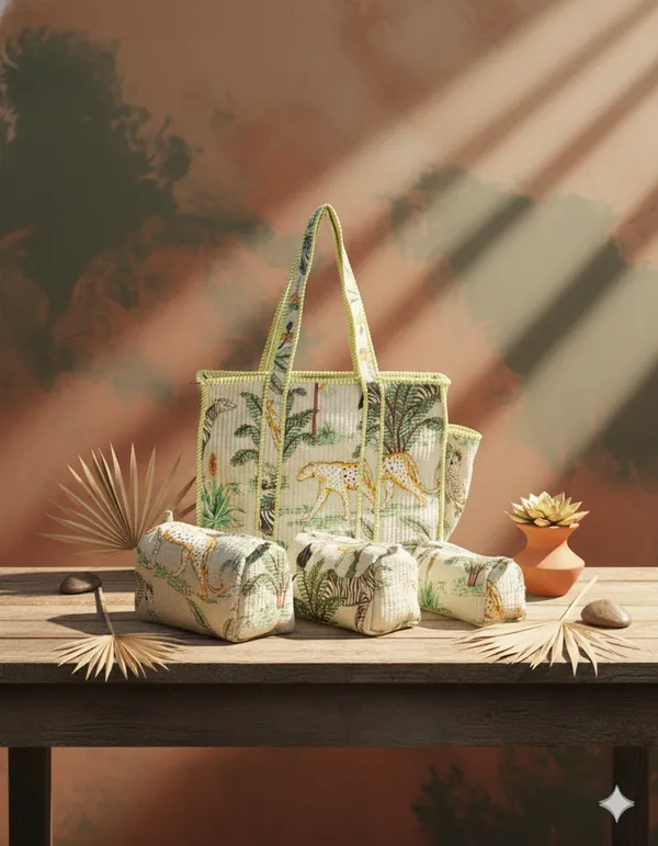 Beige_Cotton_Premium_&_Elegant_Hand_Block_Print_Quilted_Tote_Bag_With_3_Pouches_Set_For_Women_(Set_Of_4)
