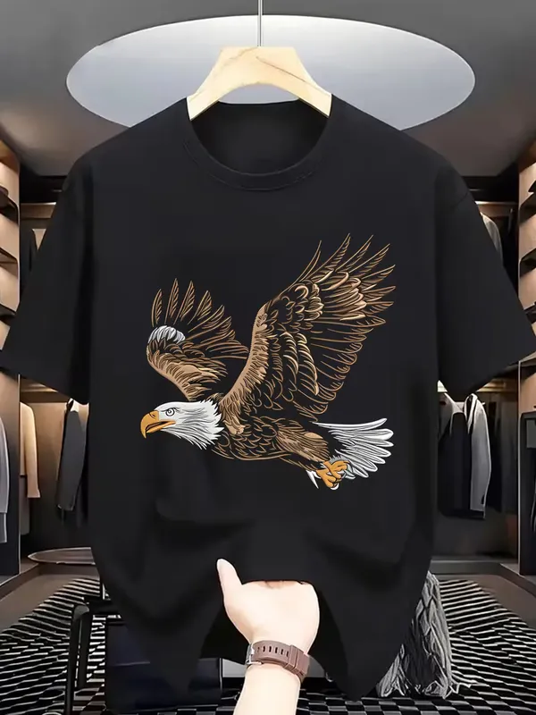 Premium_Flying_Eagle_Black_Cotton_T-Shirt_240_GSM