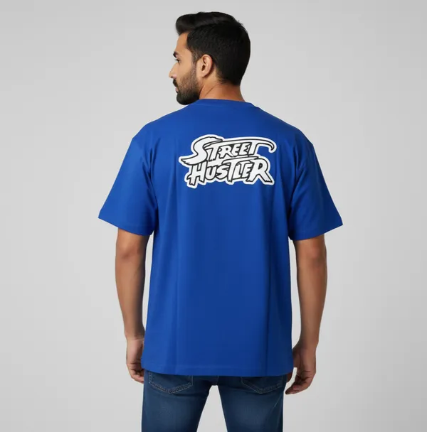 Blue_Premium_Cotton_Oversized_T-Shirt_For_Men