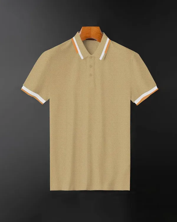 Beige_Premium_Cotton_Short_Sleeve_Polo_T-Shirt_For_Men