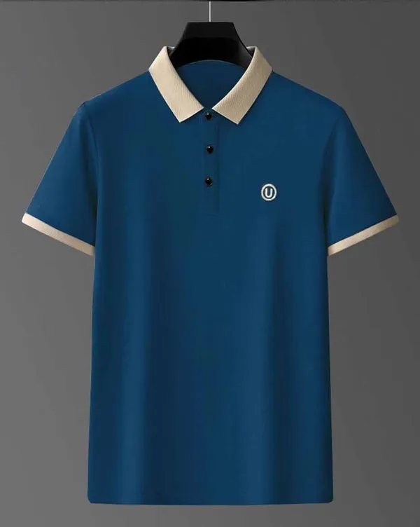 Teal_Premium_Cotton_Short_Sleeve_Polo_T-Shirt_For_Men