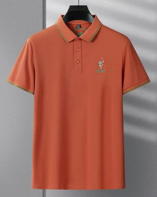 Orange_Premium_Cotton_Short_Sleeve_Polo_T-Shirt_For_Men