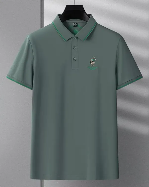 Green_Premium_Cotton_Short_Sleeve_Polo_T-Shirt_For_Men