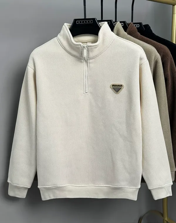 White_Premium_Cotton_Full_Sleeve_Polo_T-Shirt_For_Men