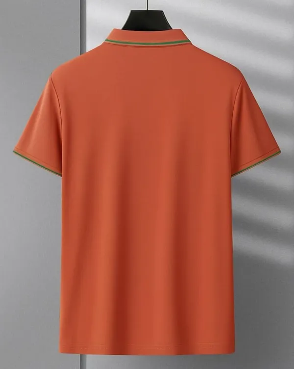 Orange_Premium_Cotton_Short_Sleeve_Polo_T-Shirt_For_Men