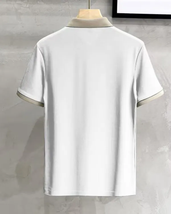 White_Premium_Cotton_Short_Sleeve_Polo_T-Shirt_For_Men