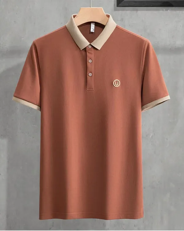 Orange_Premium_Cotton_Short_Sleeve_Polo_T-Shirt_For_Men