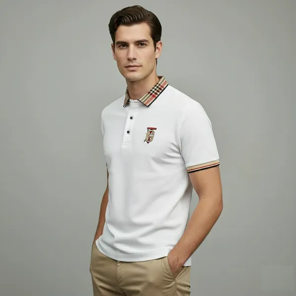 White_Premium_Cotton_Short_Sleeve_Polo_T-Shirt_For_Men
