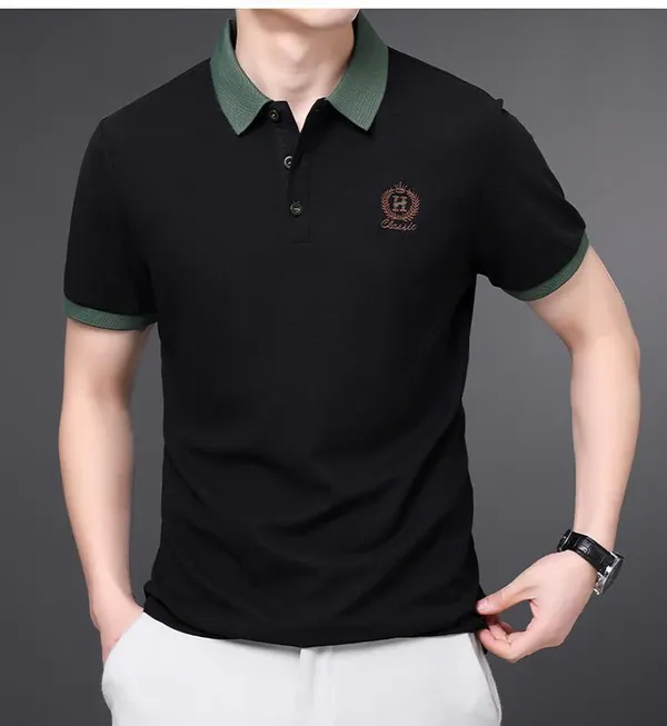 Black_Premium_Cotton_Short_Sleeve_Polo_T-Shirt_For_Men