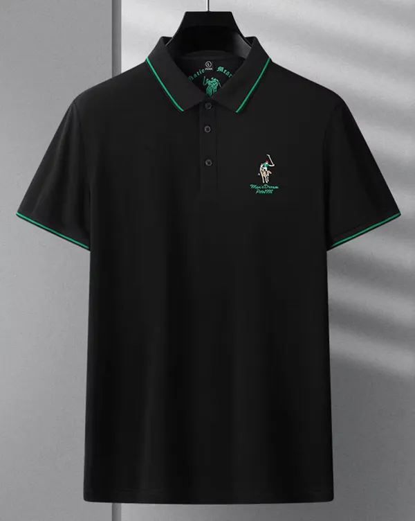 Black_Premium_Cotton_Short_Sleeve_Polo_T-Shirt_For_Men
