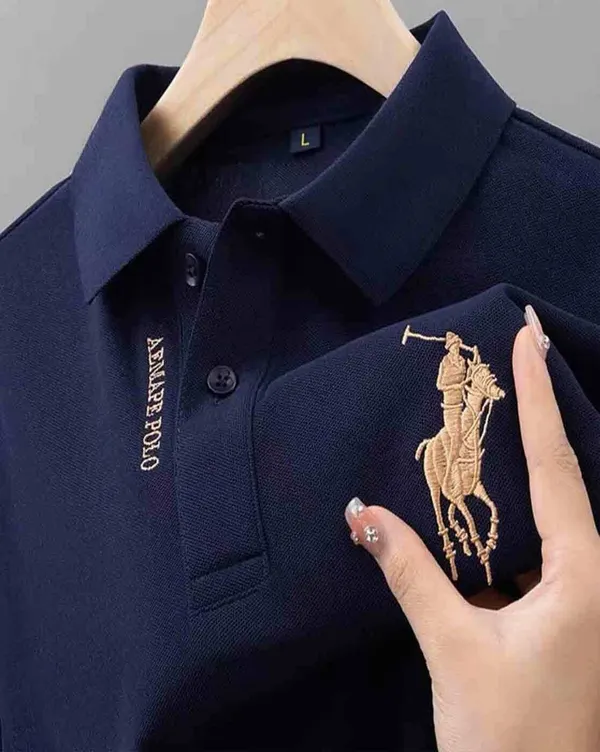 Navy_Blue_Premium_Knit_Short_Sleeve_Polo_T-Shirt_For_Men