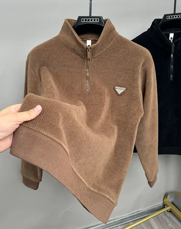 Brown_Premium_Cotton_Full_Sleeve_Polo_T-Shirt_For_Men
