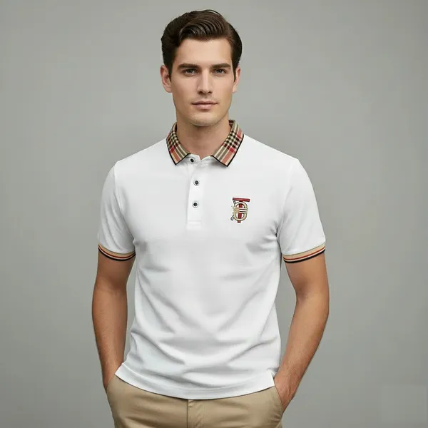 White_Premium_Cotton_Short_Sleeve_Polo_T-Shirt_For_Men