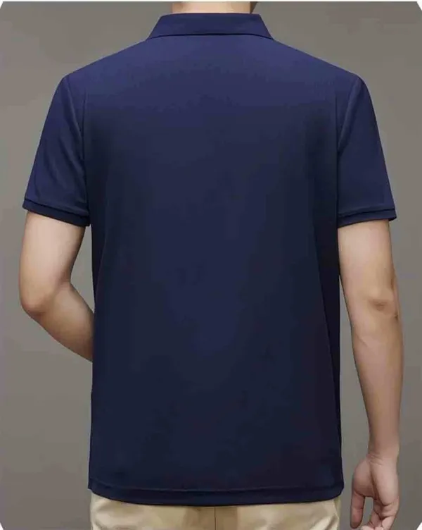 Navy_Blue_Premium_Knit_Short_Sleeve_Polo_T-Shirt_For_Men