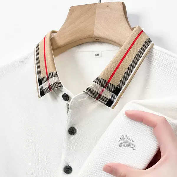 White_Premium_Cotton_Short_Sleeve_Polo_T-Shirt_For_Men