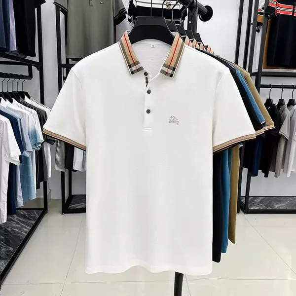 White_Premium_Cotton_Short_Sleeve_Polo_T-Shirt_For_Men