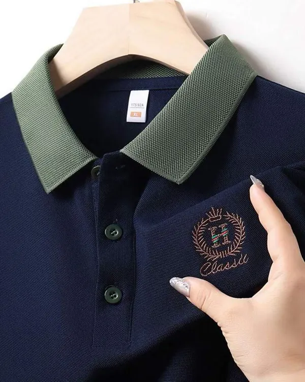 Navy_Blue_Premium_Cotton_Short_Sleeve_Polo_T-Shirt_For_Men