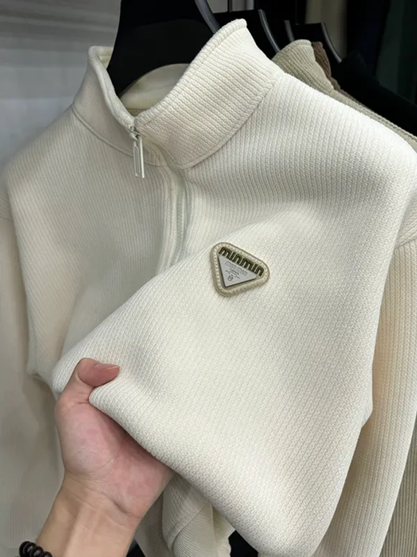 White_Premium_Cotton_Full_Sleeve_Polo_T-Shirt_For_Men