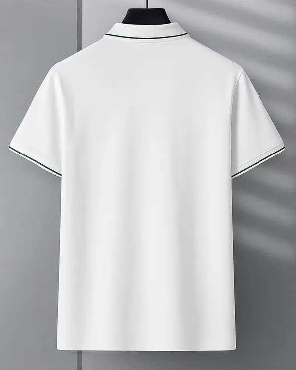 White_Premium_Cotton_Short_Sleeve_Polo_T-Shirt_For_Men