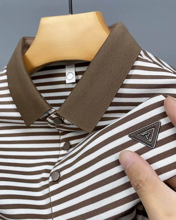 Brown_Premium_Polyester_Short_Sleeve_Polo_T-Shirt_For_Men