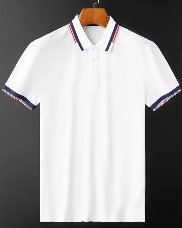 White_Premium_Cotton_Short_Sleeve_Polo_T-Shirt_For_Men