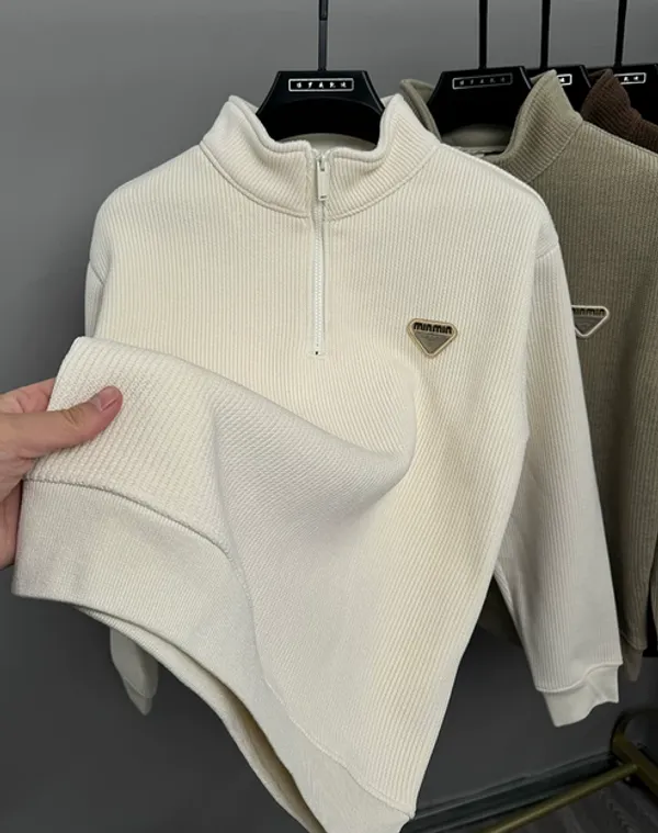 White_Premium_Cotton_Full_Sleeve_Polo_T-Shirt_For_Men