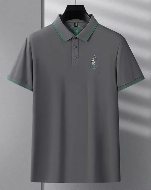 Grey_Premium_Cotton_Short_Sleeve_Polo_T-Shirt_For_Men