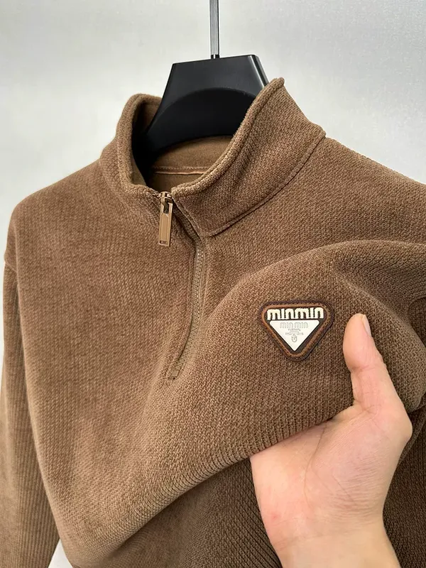 Brown_Premium_Cotton_Full_Sleeve_Polo_T-Shirt_For_Men