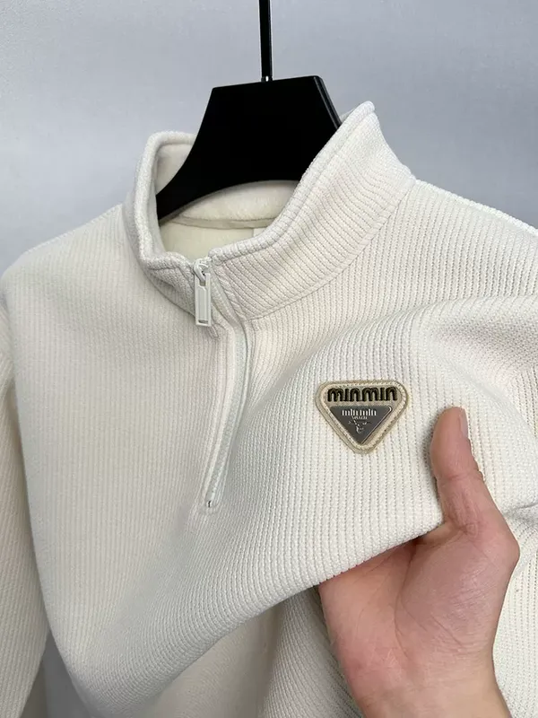 White_Premium_Cotton_Full_Sleeve_Polo_T-Shirt_For_Men