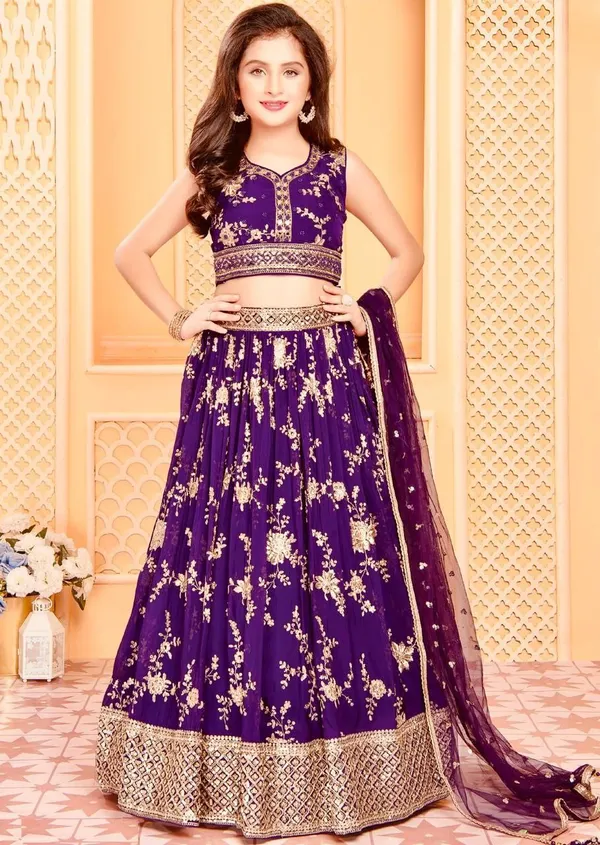 Purple_Faux_Georgette_Embroidered_Sequins_Work_Lehenga_Choli_For_Girls