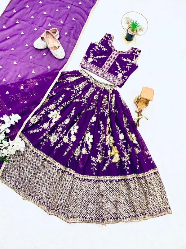 Purple_Faux_Georgette_Embroidered_Sequins_Work_Lehenga_Choli_For_Girls