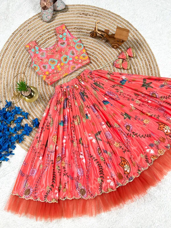 Gajri_kids_Girls_lengha_choli____FABRIC:-Heavy_Faux_Georgette__With_Embroidery_Siqunce_Work_INNER:-_Micro_Cotton___CHOLI_:-_Full_Sttiched