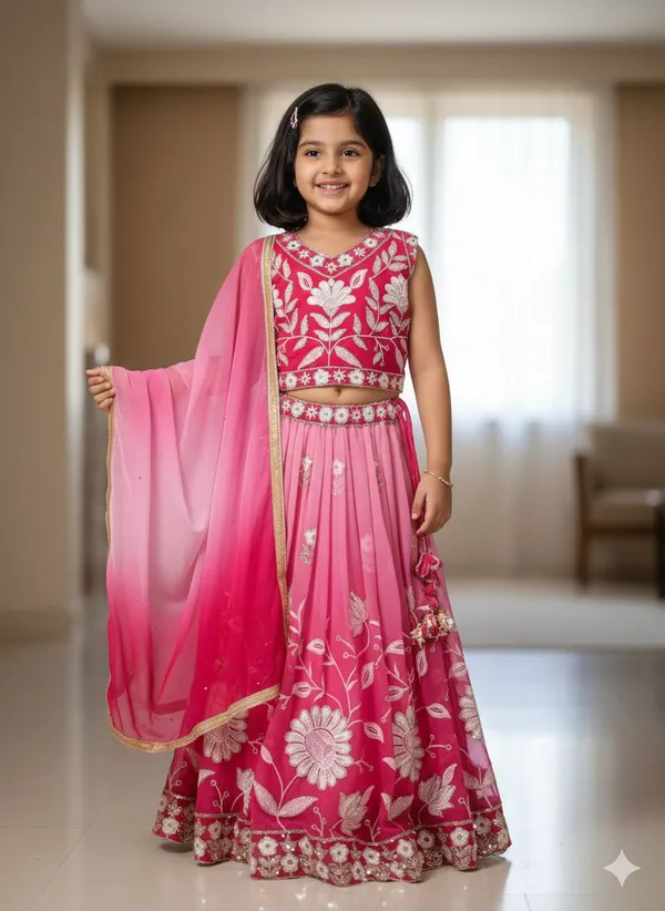 Red_Premium_Lehenga_With_Choli_For_Girls