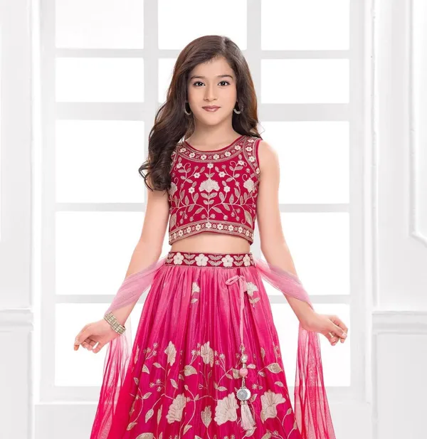 Red_Premium_Lehenga_With_Choli_For_Girls