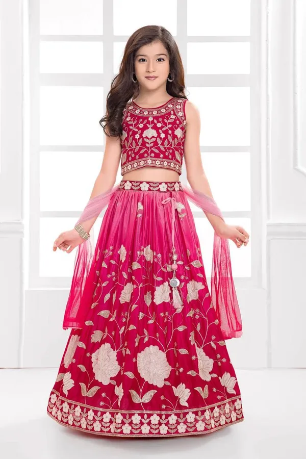 Red_Premium_Lehenga_With_Choli_For_Girls