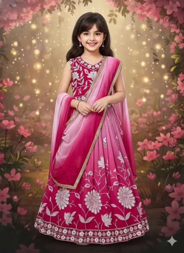 Red_Premium_Lehenga_With_Choli_For_Girls